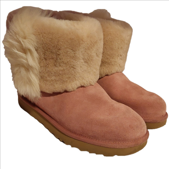 UGG Classic Mini Wisp Women's Pink Shearling Boots Size 9 - Picture 3 of 13